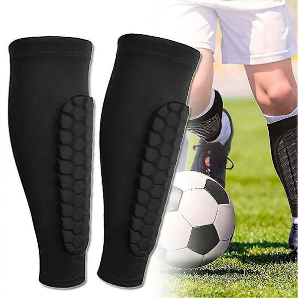 Benskydd Ärmar Stötsäkra Honungskaka Nylon Stödstrumpa Benskydd - Perfekt Black L
