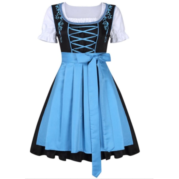 Hurtig levering tysk traditionel Dirndl-kjole til kvinder Oktoberfest Bayersk ølpigekostume 2023 Ny - Perfet Blue M
