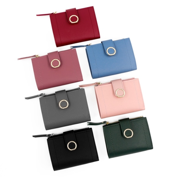 Kort lommebok med glidelås for kvinner - Grå - Perfet grey