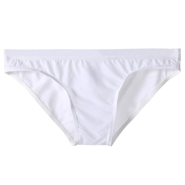 Fianao Herrkalsonger Stretchiga Andningsbara Bekväma Mjuka Genomskinliga Is-Silke Sexiga Låg Midja Trosor-Perfet White 3XL