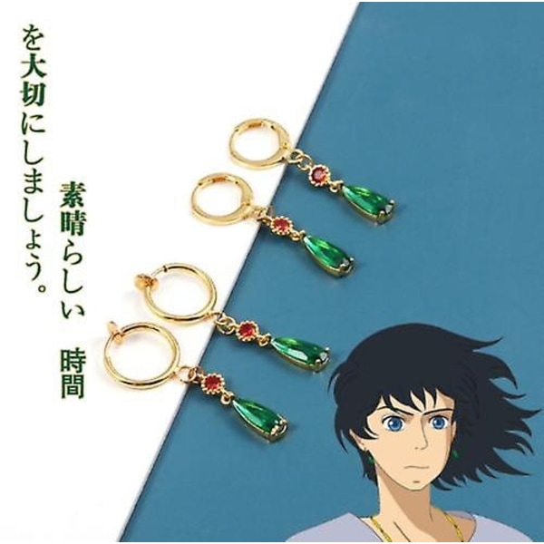 Anime Howl's Moving Castle Howl Örhängen Öronklämmor Girl Women Smycken Present - Perfet