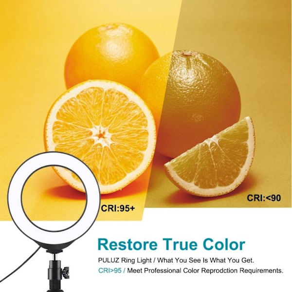 LED ringlampe / Ring Selfie Lampe / Bordstativ - 12 cm - Perfet