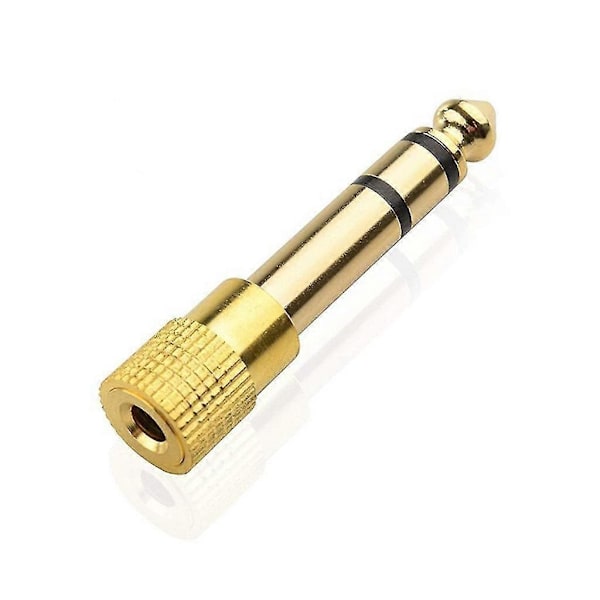 Forgyldt 6,5 mm Han til 3,5 mm Hun Audio- Adapter Hovedtelefon Mikrofon Jack 3 stk - Perfekt