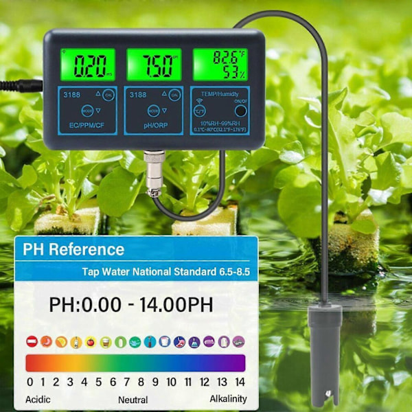 WIFI Smart Monitor Akvarium SPA Pool Vattenkvalitetsmätare PH ORP EC PPM FP-Perfet