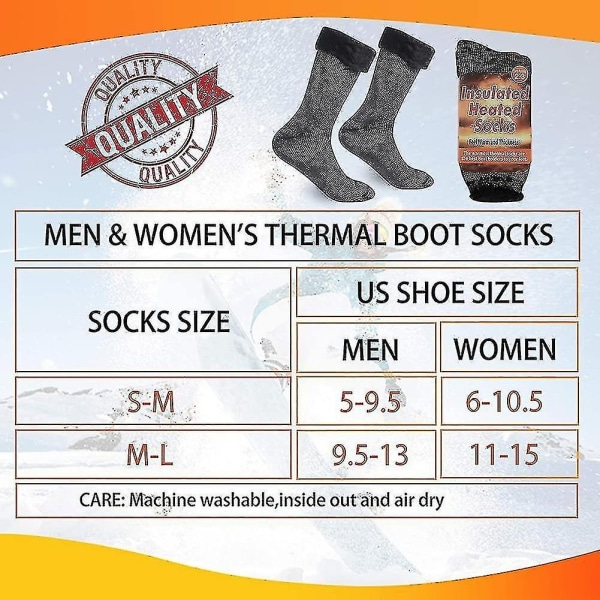 Varme termiske, tykke vinterpelsfôrede unisex-sokker for en - Perfet