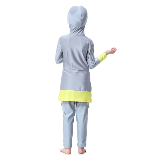 Barn Flickor Burkini Badkläder Heltäckande Cover Badkar - Perfet Grey 160cm