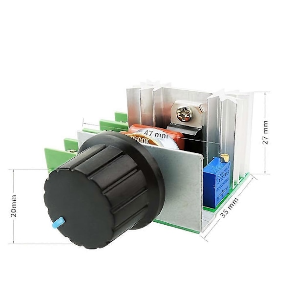 1 stk 2000W AC Motorhastighetskontroller, 50-220V 25A AC Motorhastighetskontroller Justerbar Spenningsregulator - Perfet