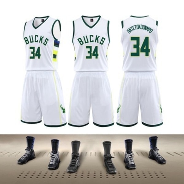 #Nba 22/23 Bucks 23 Jersey Kids Basketball Uniform sæt til voksne - perfekt L