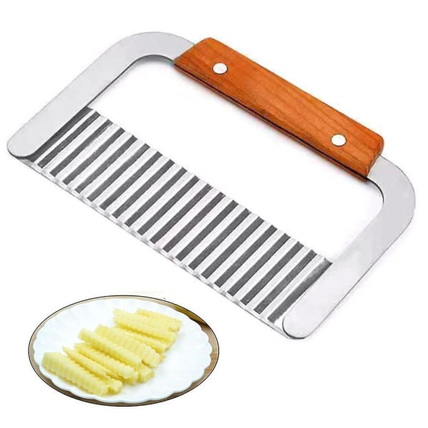 Rustfritt stål Potet Frites Salat Chip Cutter Slicers Bølgete Verktøy - Perfet