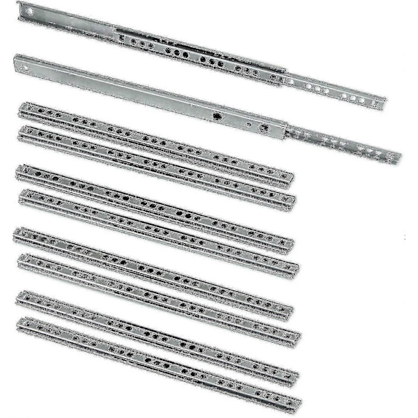 5 Paria (10 Kpl) Liukukiskoja/Palloliukukiskoja Osa 17mm X 278mm Laatikolle, Sinkitty - 9192339855640 - Perfet 185mm