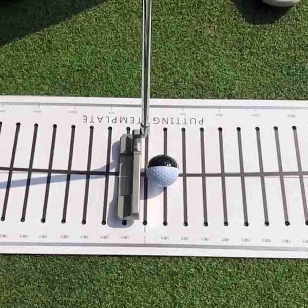 Golf Putter Putting Mat Træner Indendørs Putting Green Pad Udstyr Golf Slagning Sigte Linje Træning-Perfekt