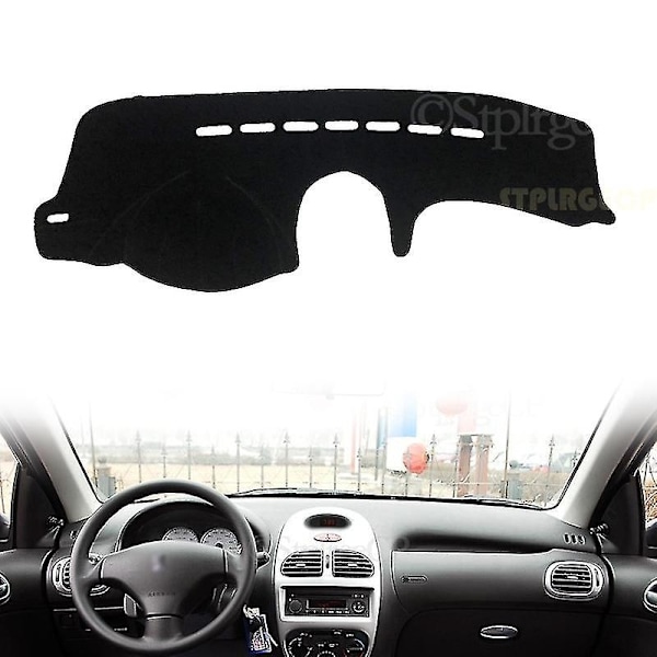 Passer til Peugeot 206 1998-2012 Anti-skridsikker instrumentbræt dækbeskyttelsespude bildele solskærm tæppe 1999 2000 2001 2002 2003 2004-Perfet Left Hand Drive Red Edge