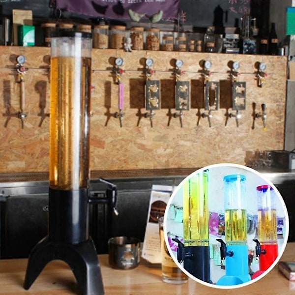 1.5L Øldispenser tårn Integrert tappekran Drikkedispenser-Svart-Perfekt