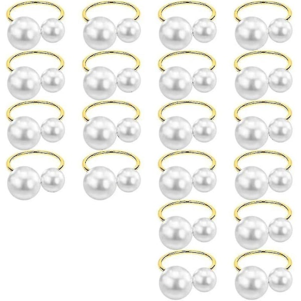 20-pack Pärl Servett Ringar Set Guld Servett Spännen Metall Semester Servett Ringar Hållare Servett Buck-Perfet