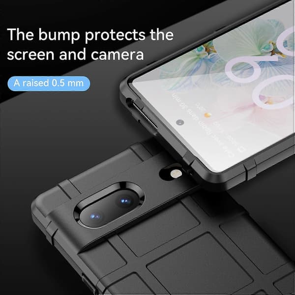 Kompatibel med Pixel 7 Full Coverage Stötsäkert TPU-telefonfodral - Perfet Black