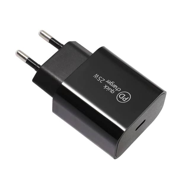 Hurtigoplader 25W til Samsung USB-C med 2M USB C kabel Sort USB-C oplader + 2M Kabel-XIN