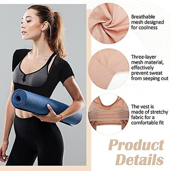 underarmsväst, andningsbar Sweat Guard underklädersväst, Tvättbara armhålsskydd, Tvättbara armhålsskydd - Perfet XL Skin color