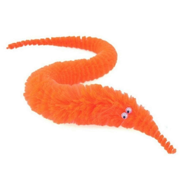 6 st Fuzzy Twisty Worm Wiggle Moving Sjöhäst Mjuk Leksak Present till Barn - Perfekt Orange
