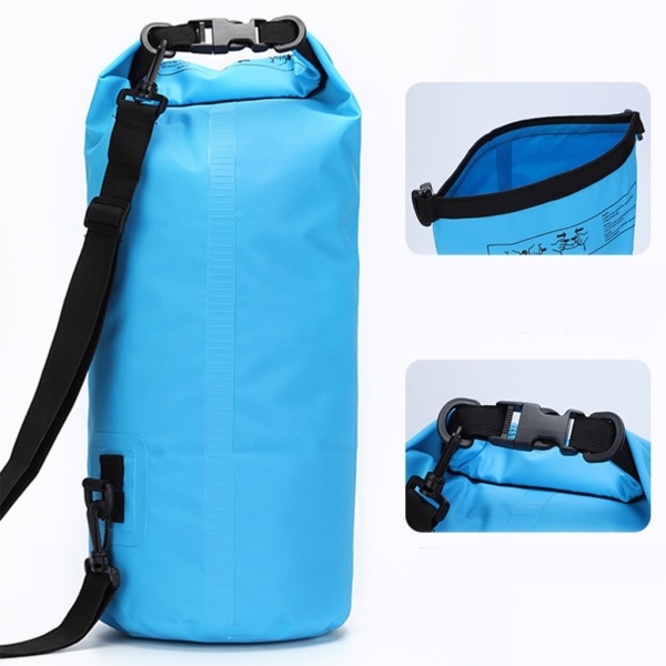 Tør rygsæk Vandtæt flydende taske Roll Top Taske til kajak Rafting Svømning Udendørs udstyr Tør taske 2L//5L/10L/15L/20L - Perfet Blue - 3L 3L