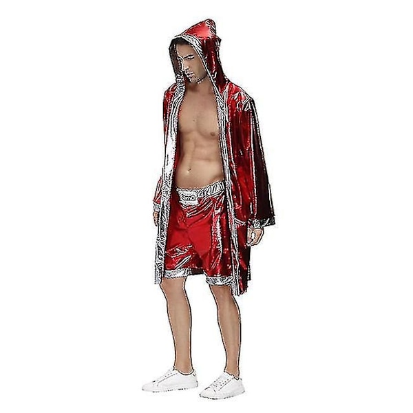 Nyrkkeilyasu Aikuisille Nyrkkeilijän Viitta Nyrkkeilyottelun Yhtenäinen Halloweenin Karnevaaliasu Miehille ja Naisille -QH-Perfet XL