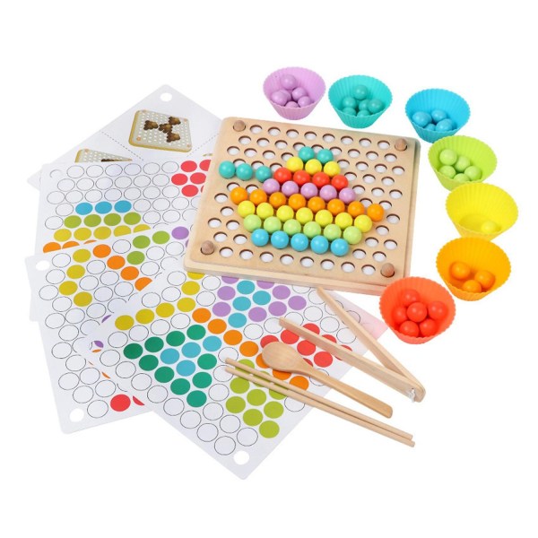 Barneleker Treleker Hender Hjernetrening Clip Perler Puslespill Brett Matematikkspill Baby Tidlig Pedagogisk Leker - Perfet null none