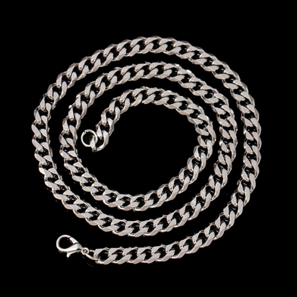Størrelse 4-6 mm rustfrit stål halskæde til mænd Cuban Link Chain Hip - Perfet as the picture L:6mmx24in