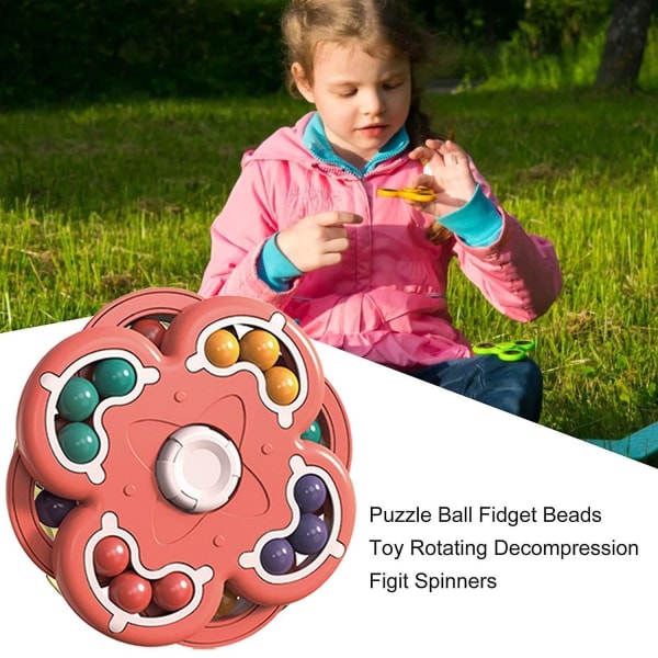 Magic Fidget Beads Spinners Roterande cube toy, dekompressionsgyroskop pusselkub, rolig pusselboll pedagogiska leksaker - Perfet