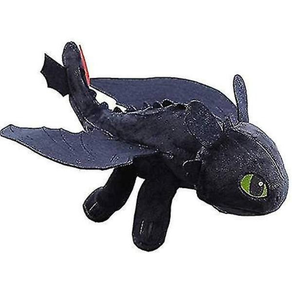 2 stk/sæt Sådan træner du din drage 3 Tandløs Light Night Fury Soft Toy 27cm A - Perfet