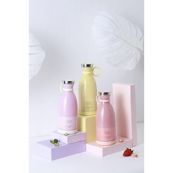 Bärbar Elektrisk Saftpressare Blender Usb Mini Fruktblender Saftpressare Fruktutvinnare Mat Shake Multifunktionell Saftpressare-Perfekt Pink