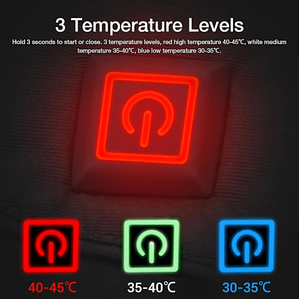 1 par opvarmede handsker 3,7v genopladeligt batteridrevet elektrisk håndvarmer konstant temperatur omkring 3-6 timer - Perfet