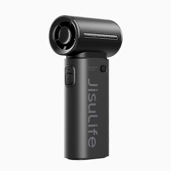 JisuLife Høyhastighets Håndholdt Liten Vifte Mini Bærbar USB Oppladbar Skrivebordskjølevifte - Perfekt Black 5000mAh