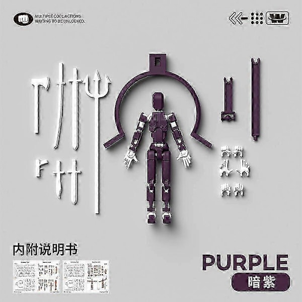 Dummy13 Magnetisk Actionfigur Set, 3D Magnetisk Actionfigur Set - Perfekt Dark Purple White