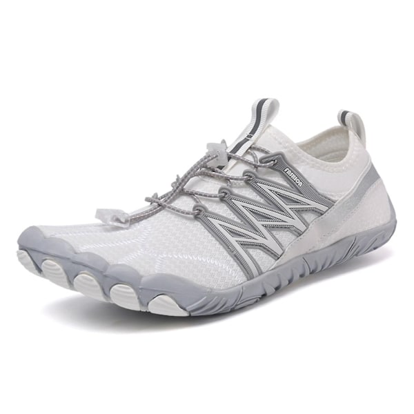 Vannsko for menn og kvinner - Hurtigtørkende vannsportsko - Aquashoes for svømming, surfing, strand og basseng - Perfekt White 44