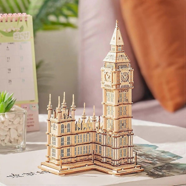 Rolife DIY 3D Tower Bridge Big Ben Berömd Byggnad Träpusselspel Enkel Montering Leksakspresent Lämplig för Barn Tonåringar Vuxna Arc de Triomphe