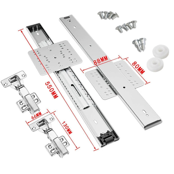 Skjult Flip Kabinetsdørs Glide Kitchen Bogreol Dør Hardware Kit 350mm - Perfekt 550mm