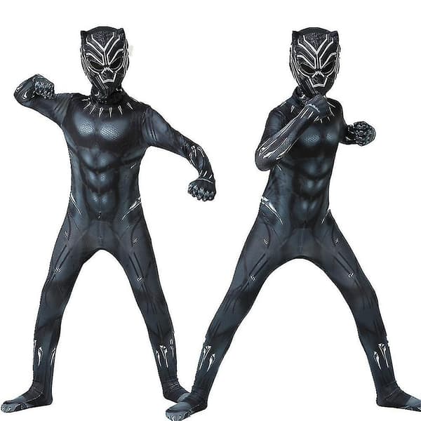 Børne Drenge Black Panther Cosplay Kostume - Perfekt 150