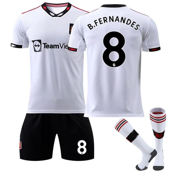 Sesong 22-23 Manchester United treningsdrakt for bortefotball - Perfet B.Fernandes NO.8 Kids 18(100-110CM)