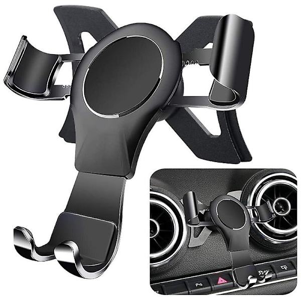 For A3 8v S3 2014-2019 Mobiltelefonholder Mobilfeste Bilfeste Tilbehør Sort - Perfet