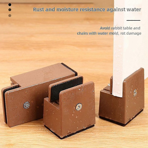 4x Sengestel Løft 5/10cm Heavy Duty Justerbar Bordløft Benforlænger - Perfekt Black 10cm