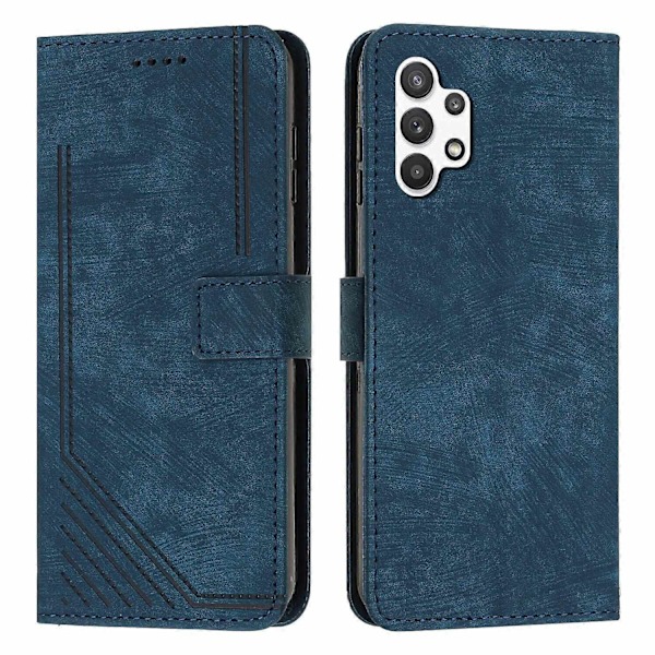 Fodral Kompatibelt med Samsung Galaxy A32 5G Magnetiskt Stänk- och Reptåligt Läder Flipfodral Kompatibelt med Samsung Galaxy A32 5G Fodral - Perfekt Blue