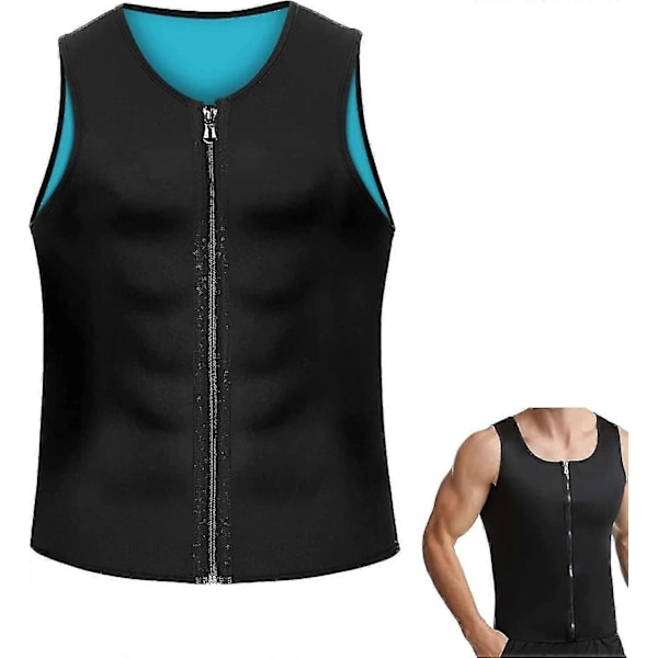 Gynecomastia-paineliivi vetoketjulla, Kompressiopaita miehille, Kompressioaluspaita miehille G-Perfet Blue M