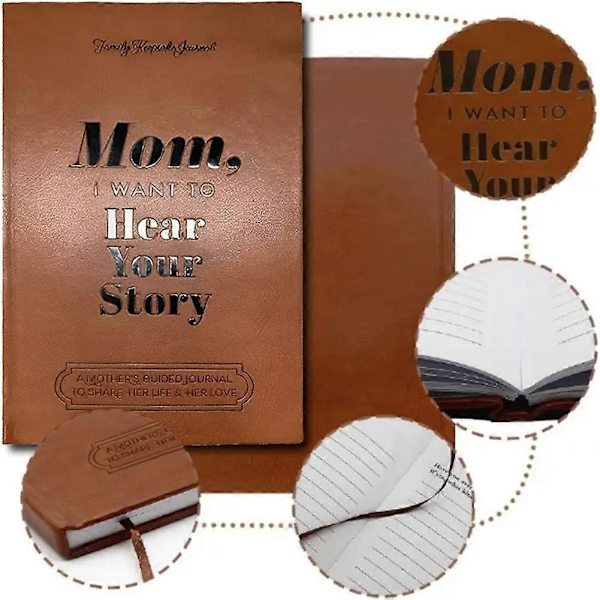 Mamma, jag vill höra din historia - Guidad journal för mammor, inbunden anteckningsbok med bandmarkör, meningsfull födelsedagspresent till mamma - Perfekt