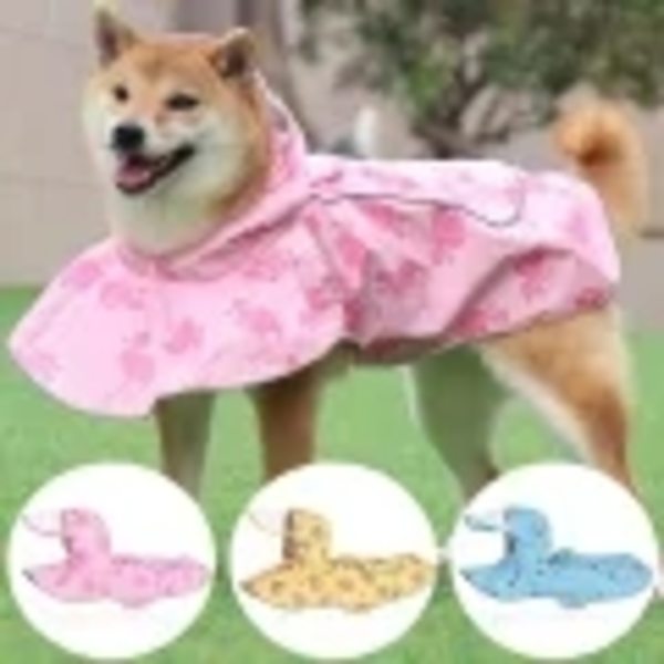 Dog Regnjacka Stor Hund Pet Windbreaker Cape Regnjacka Blå Pet Kläder Regnjacka MM - Perfet blue m