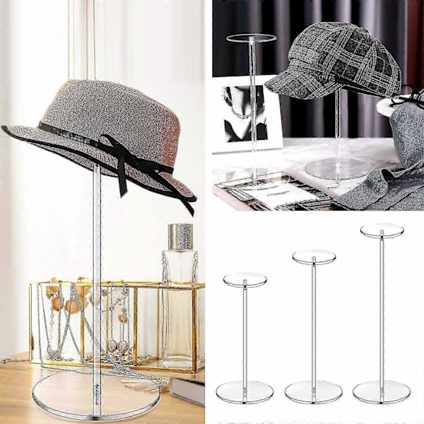 Akryl Sokkel Display Riser Stativ Caps Hatt Hylle Bordplate Parykk Display Stativ - Perfekt 35cm