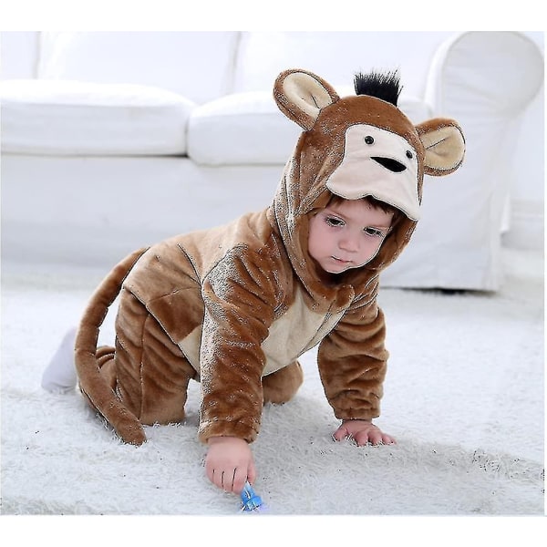 Småbørnsdinosaurkostume Sødt hættekostume til børn Halloween - Perfet 0 3 Months Monkey