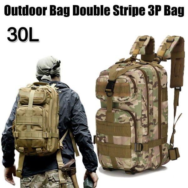 Military Tactical Army Reppu ulkoilulaukku 30L-Perfet black