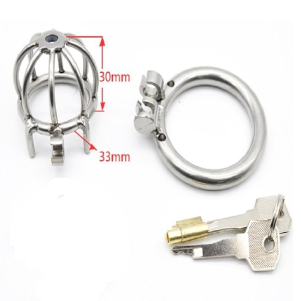 Rostfritt stål Metal Hane Chastity Cage Device Restraint 50mm