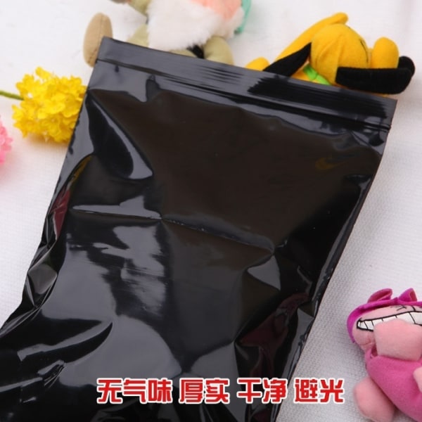 Påsar Förpackningspåse Miljövänlig Återförslutningsbar svart ljustät förseglad PE-plastpåse Baggies öppen påse 10x15cm--30pcs