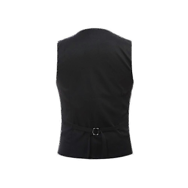 Herrar V-ringad kostymväst ren bomull slim fit fyra säsonger väst-Perfet Black XL