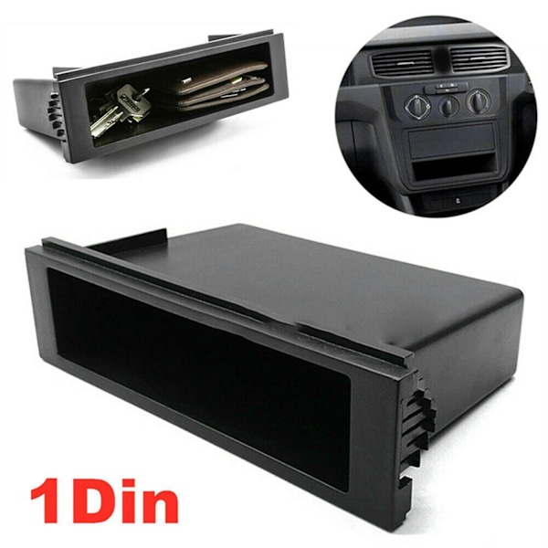 2x Universal Car Double 1 Din Dash Cup Holder Storage Box Plastic for Stereo Radio-Perfet 0 0